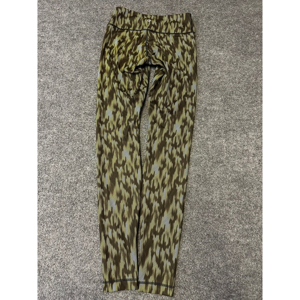 Lululemon Leggings Womens Size 4 Green Yellow Geometric Print High Rise Yoga